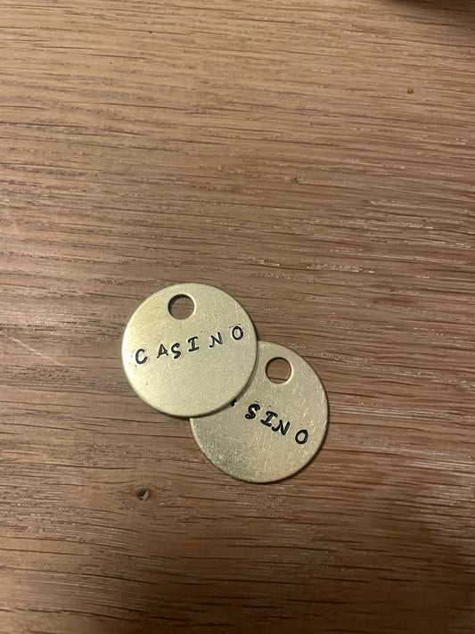 Brass tag with a name