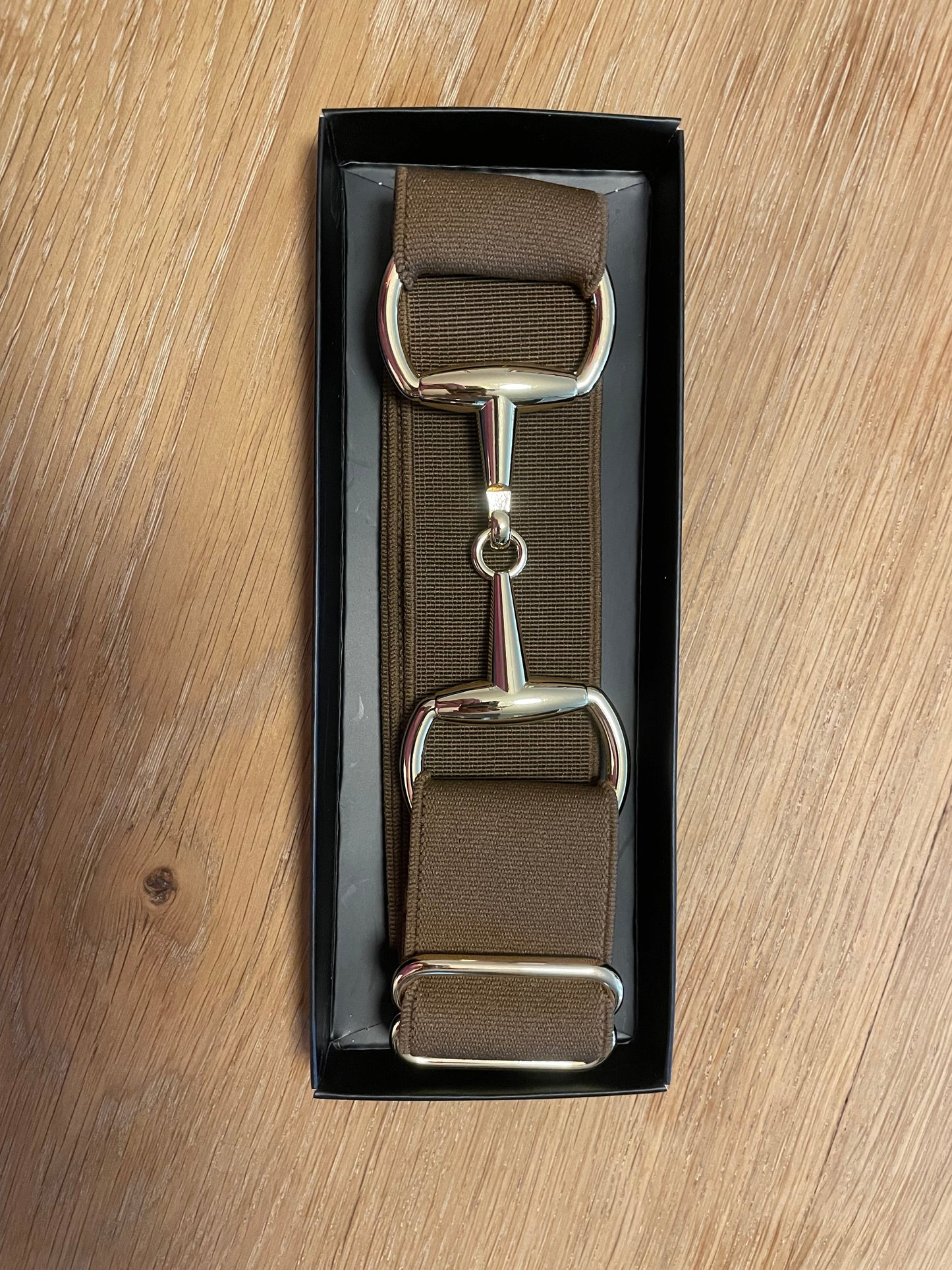 Snaffle bit belt, Brown / gold